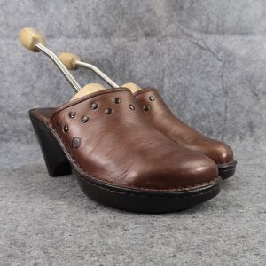 Born Shoes Women 8 Mule Clog Leather Stud Fashion Slip On Comfort Metallic Brown